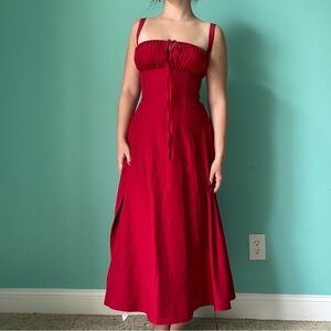 Elegant Red Midi Dress